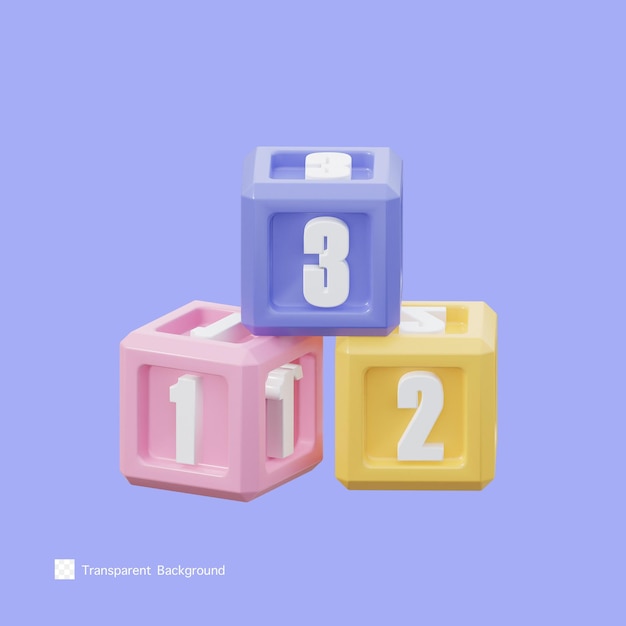 PSD blocks icon 3d rendering illustration