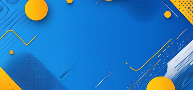 PSD blue background with geometric shapes and yellow accents for presentation or motion graphics