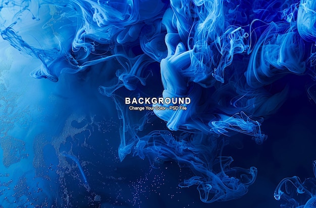 PSD blue color background with abstract dark blue liquid in the style of ink dark and mysterious