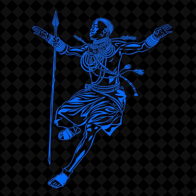 a blue figure with a sword on a black background with a black background