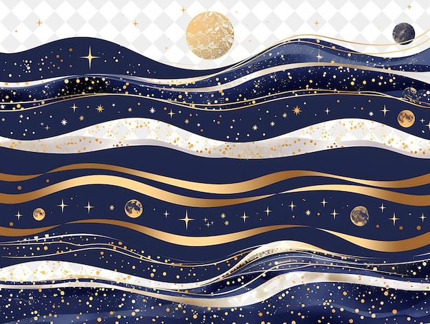 PSD a blue and gold background with the stars and the moon