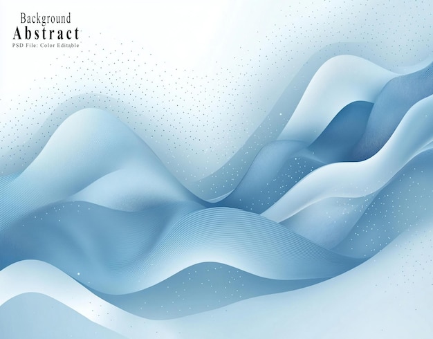 Blue gradient background with waves and halftone dots vector illustration white space in the center