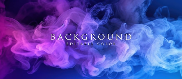 PSD blue and purple gradient colored smoke on a dark background