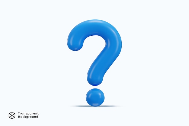 PSD blue question mark icon 3d rendering vector illustration