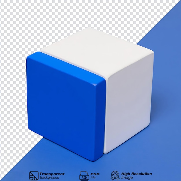 PSD blue and white cubes isolated on transparent background