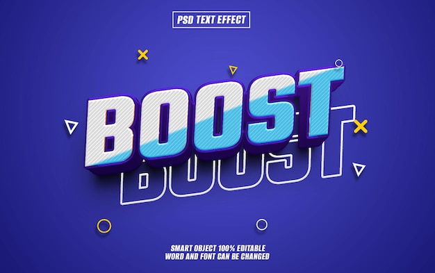 PSD boost text effect font editable typography 3d text