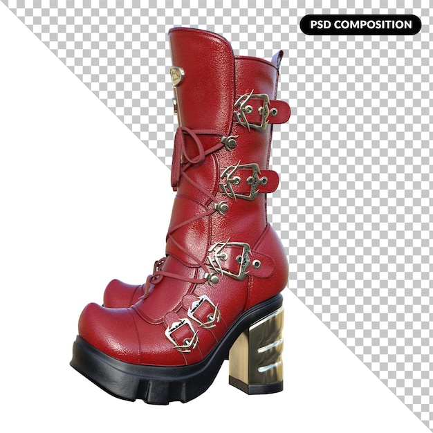 Boots isolated 3d rendering