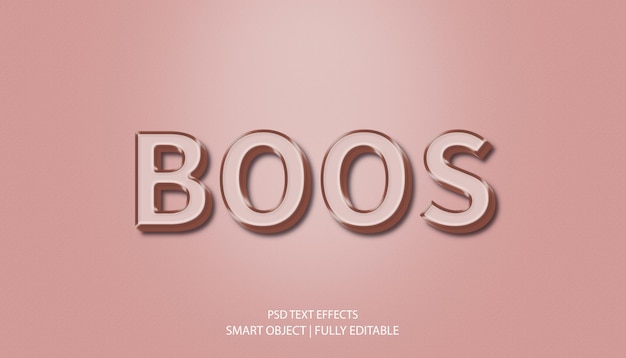 PSD boss 3d text style effect psd with premium background