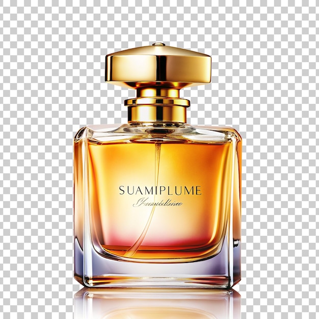 PSD a bottle of sunflower perfume with the word contemplore on the bottom