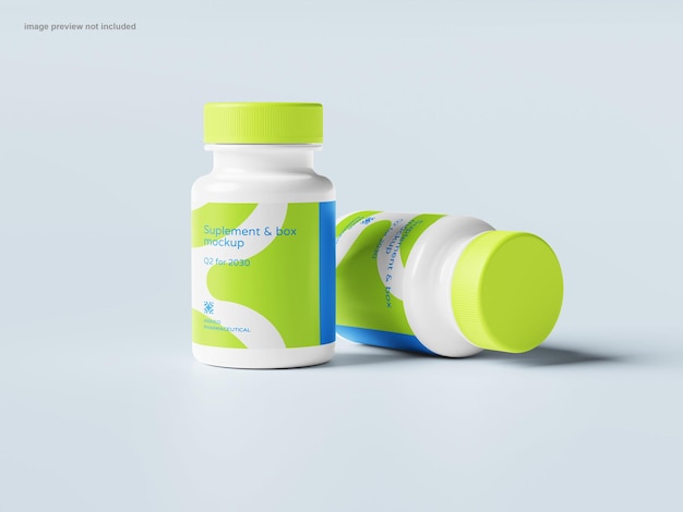 PSD bottle supplements mockup