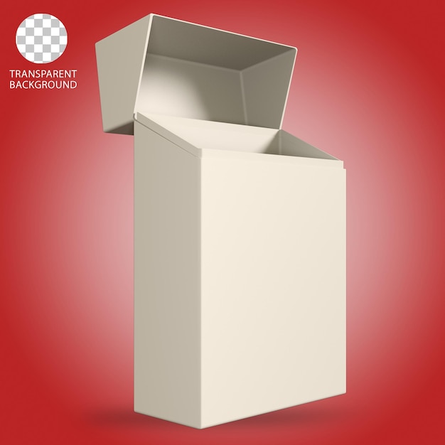 PSD box cigarette empty packaging isolated 3d render illustration