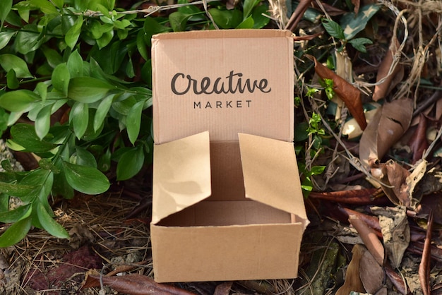 PSD a box that says creative market on it