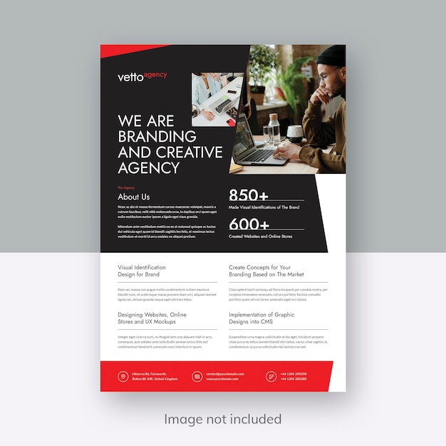 Branding agency flyer template for creative studio and social media business