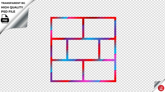 Brick hit jump Vector Icon Red Blue Purple Ribbon PSD Przezroczyste