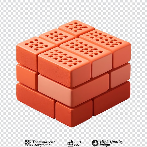 PSD brick isolated on transparent background