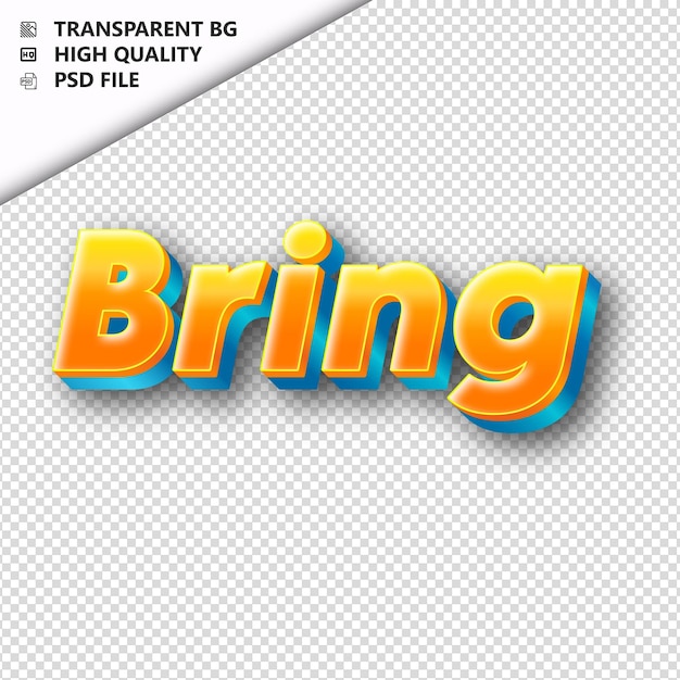 Bringmade from orange text with shadow transparent isolated