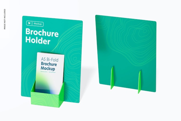 Brochure Holders Mockup, Front and Back View