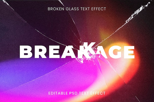 Broken glass photo effect psd