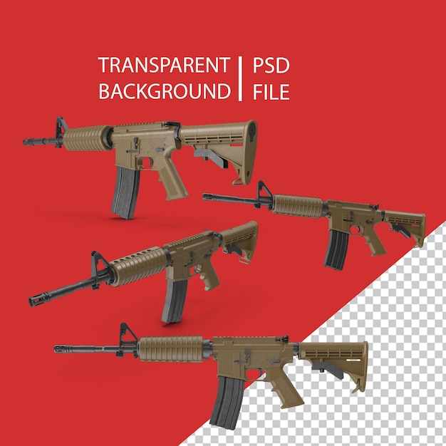 PSD brown and black assault rifle png