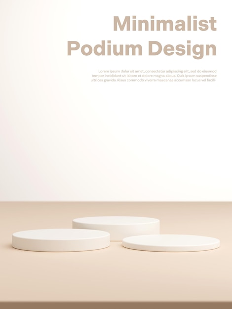 PSD bruin podium product podium display lege scène product presentatie ronde stand mockup abstracte achtergrond