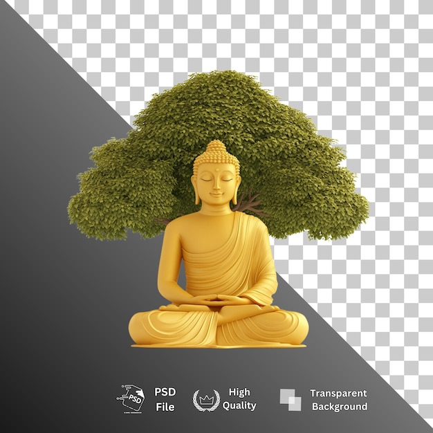 PSD buddha isolated on transparent background