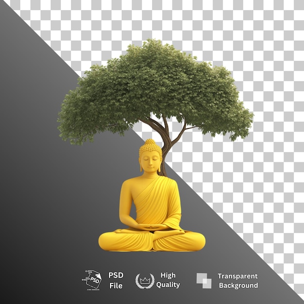 PSD buddha isolated on transparent background