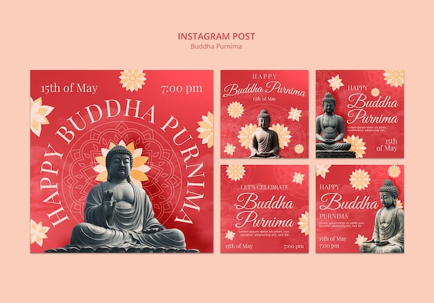 PSD buddha purnima template design