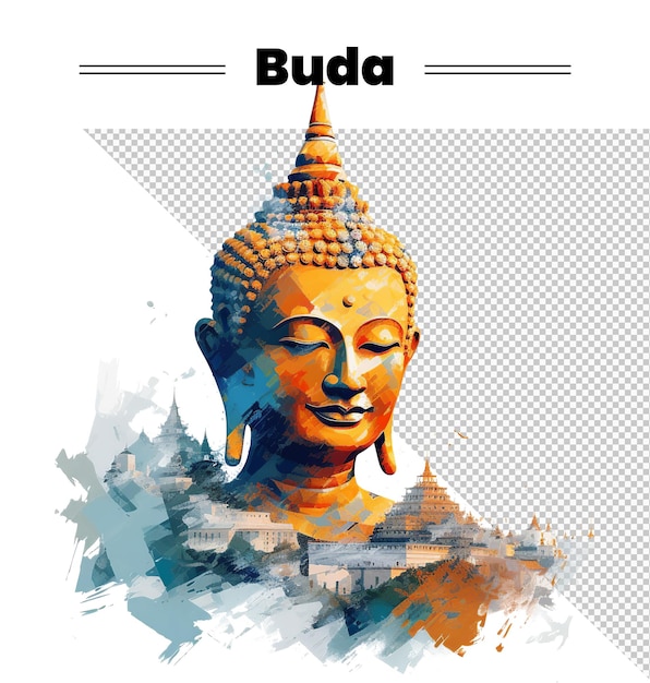 PSD a buddha statue with the name buda on it