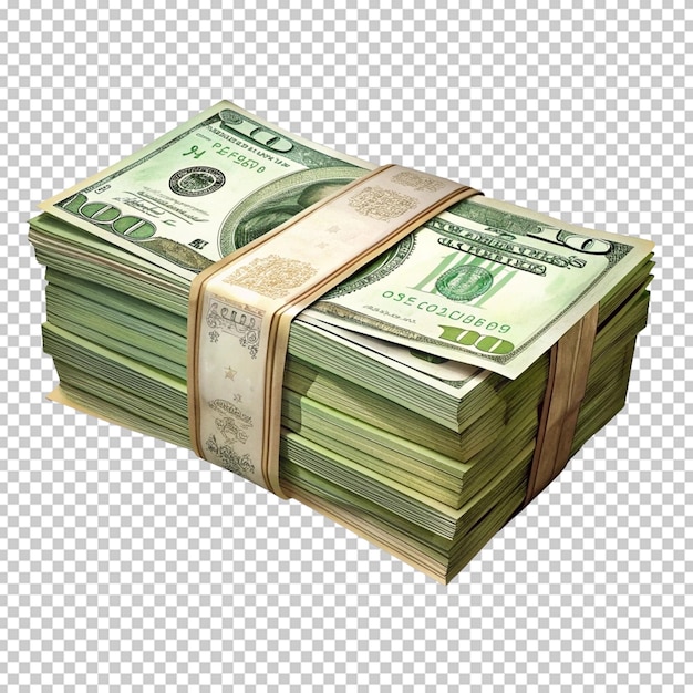 bundle of money isolated on a white background