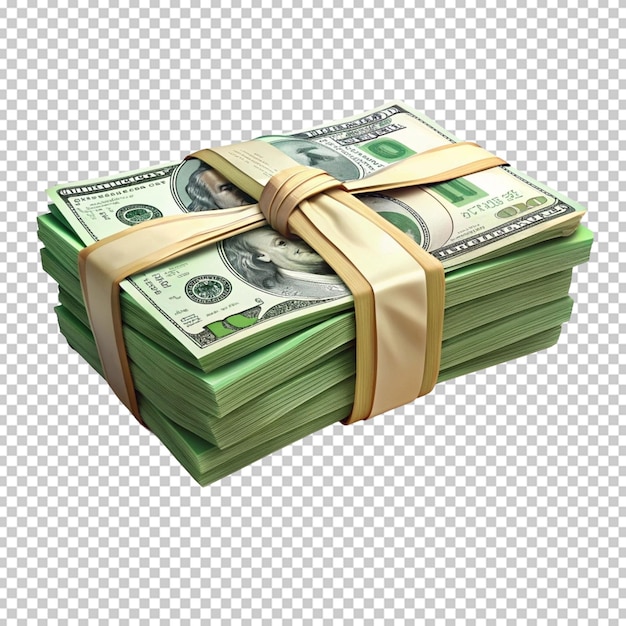 bundle of money isolated on a white background