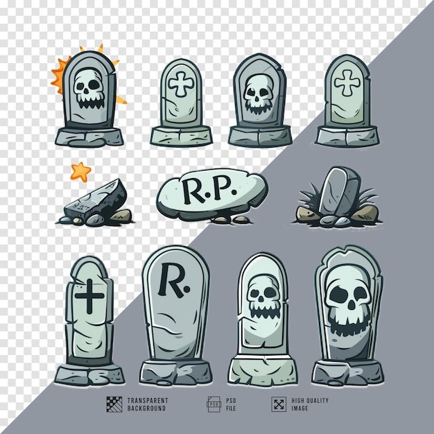 PSD bundle tombstone rip without background hd quality