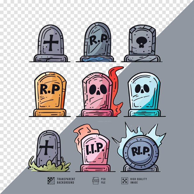 PSD bundle tombstone rip without background hd quality