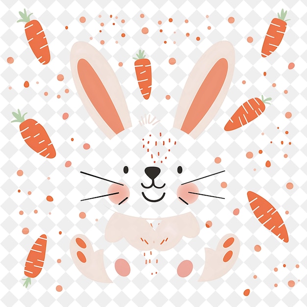 PSD a bunny with carrots and bunny on the cover