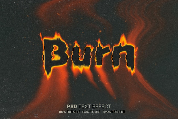 PSD burn photoshop text effect