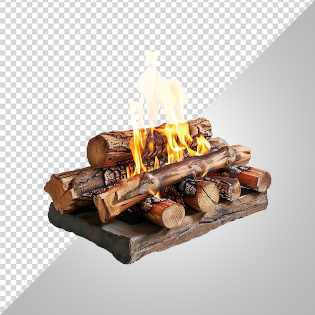 PSD burning fire logs png