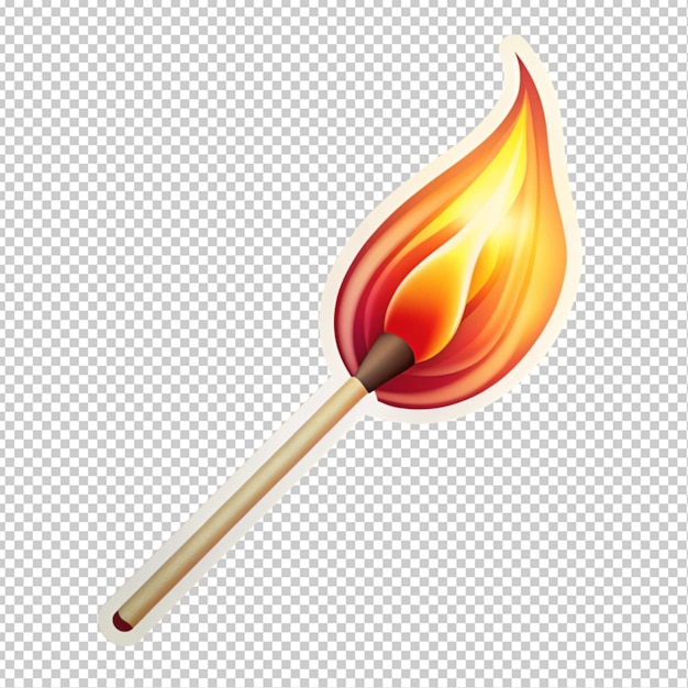 burning match sticker transparent background