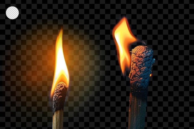 PSD burning matches isolated on transparent background png