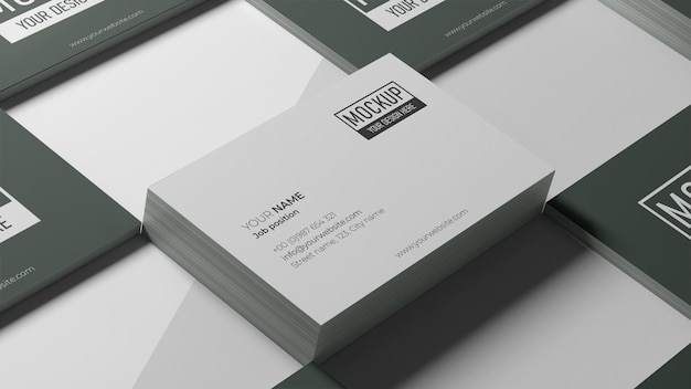 Business card mock-up arrangement