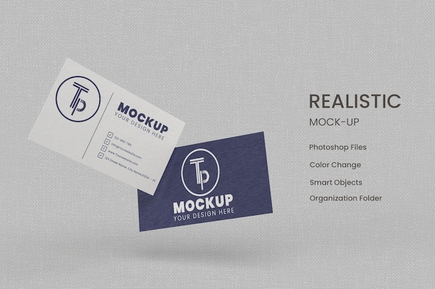 Business card mockup design isolated