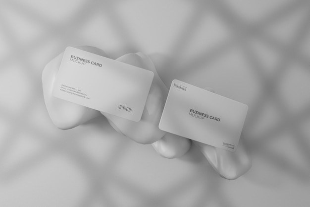 business card mockup with soft shadow