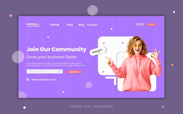 Business Community Web Landing Page Design