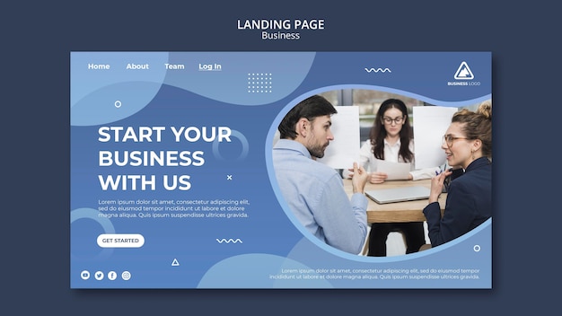 PSD business concept landing page