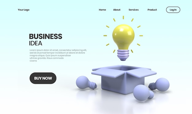 PSD business idea concept illustration landing page template for business idea concept background