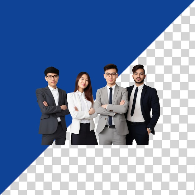 PSD business people standing together on transparent background png