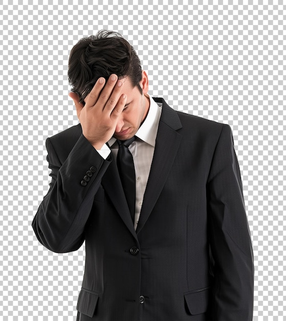 PSD businessman facepalm isolated on transparent background