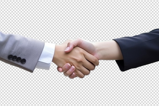 PSD businessmen making handshakes isolated on a transparent background