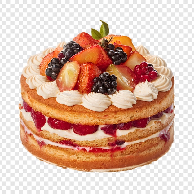 PSD a cake with a fruit on top of it