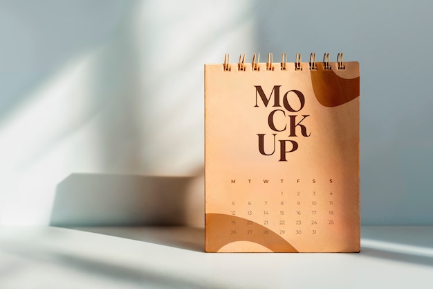 Calendar mockup in studio setting