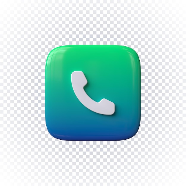 Call button icon 3d render isolated