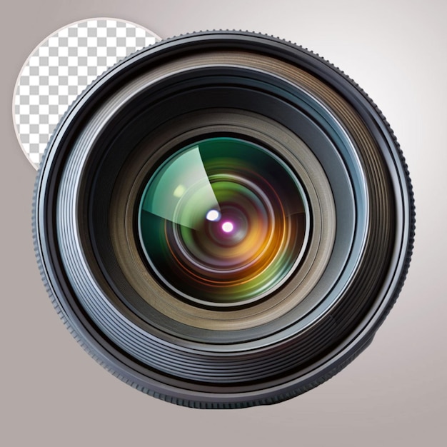 PSD camera lens isolated on transparent background